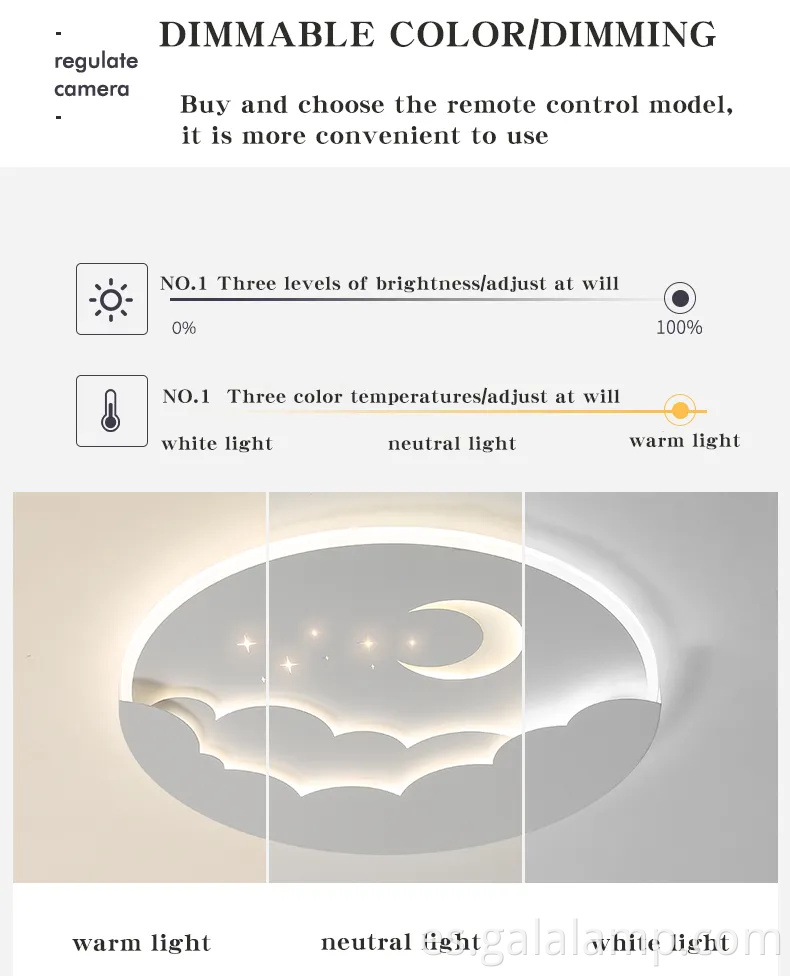 Lámpara creativa de techo de luna de dibujos animados para niños 'habitaciones